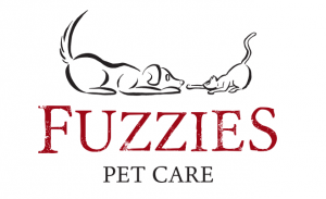 Fuzzies Pet Care owner and dog